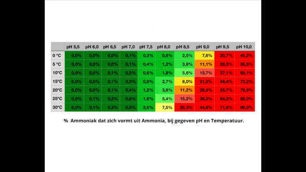 Percentage Ammoniak uit Ammonia